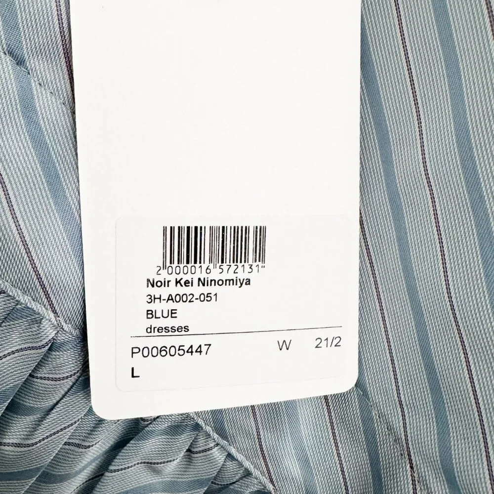 NWT Noir Kei Ninomiya Blue stripes pinafore dress, Size Large - Picture 11 of 13